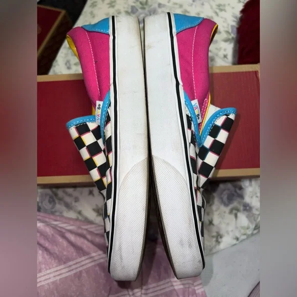 Vans CMYK crazy check slip ons - Picture 3 of 7